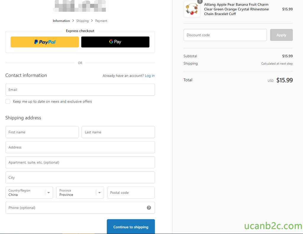 Alilang Apple Pear Banana Fruit Charm Clear Green Orange Crystal Rhinestone Chain Bracelet Cuff Information > Shipping > Payment $15.99 Apply $15.99 PayPal Contact information Email Express checkout Already have an account? Log in Discount code Subtotal Shipping Total Calculated at next step $15.99 USD Keep me up to date on news and exclusive offers Shipping address First name Address Apartment, suite, etc (optional) City Cou n try/Region China Phone (optional) Province Province Last name Postal code Continue to shipping 