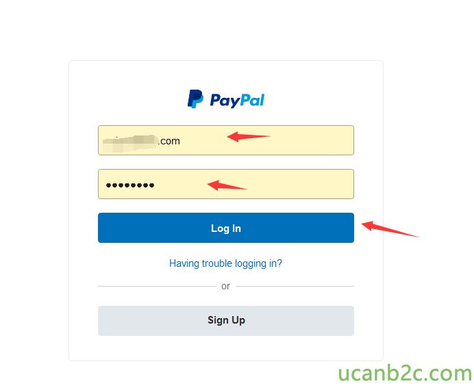 PayPal Log In Having trouble logging in? Sign up 